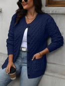 Cardigan Feminina Mangas Longas com Botões na Parte da Frente - Tatiane. Plus Size