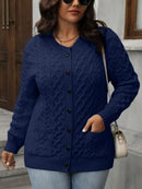 Cardigan Feminina Mangas Longas com Botões na Parte da Frente - Tatiane. Plus Size