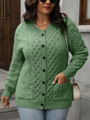 Cardigan Feminina Mangas Longas com Botões na Parte da Frente - Tatiane. Plus Size