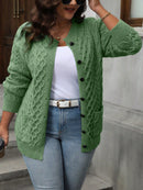 Cardigan Feminina Mangas Longas com Botões na Parte da Frente - Tatiane. Plus Size