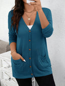 Cardigan Feminina com Botões e Bolsos Duplos - Élodie. Plus Size