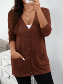 Cardigan Feminina com Botões e Bolsos Duplos - Élodie. Plus Size