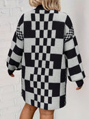 Cardigan com bordado Xadrez Ombro Caído Juliete. Plus Size