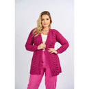 Casaco Feminino Aberto Manga Longa de Tricô - Samara. Plus Size