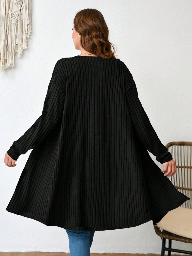 Casaco Feminina de Tricô Canelado - Mélanie. Plus Size
