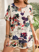 Conjunto Feminino de Camisa e Shorts Solto - Mika. Plus Size