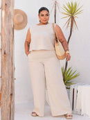 Conjunto Feminino Alfaiataria Calça Pantalona - Layane. Plus Size