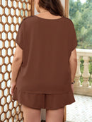 Conjunto Feminino Blusa de Manga Curta e Shorts - Martina. Plus Size