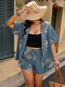 Conjunto Feminino De Top E Shorts Estampa de Onça Selma. Plus Size