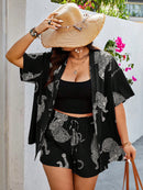 Conjunto Feminino De Top E Shorts Estampa de Onça Selma. Plus Size