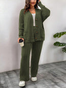 Conjunto Feminino Suéter de Malha Grossa e Calça Reta - Manuela. Plus Size