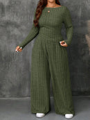 Conjunto Feminino Top Slim   Calça Perna Larga - Franciele. Plus Size