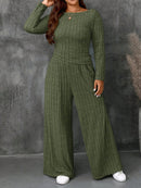 Conjunto Feminino Top Slim   Calça Perna Larga - Franciele. Plus Size