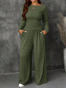 Conjunto Feminino Top Slim   Calça Perna Larga - Franciele. Plus Size