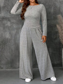 Conjunto Feminino Top Slim   Calça Perna Larga - Franciele. Plus Size