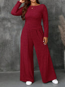 Conjunto Feminino Top Slim   Calça Perna Larga - Franciele. Plus Size