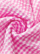 Conjunto Feminino com Blusa de Manga Curta Xadrez e Short - Mily. Plus Size