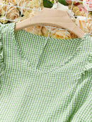 Conjunto Feminino com Blusa de Manga Curta Xadrez e Short - Mily. Plus Size