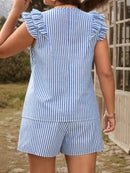 Conjunto Feminino com Blusa de Manga Curta Xadrez e Short - Mily. Plus Size