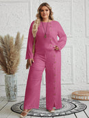 Conjunto Feminino com Blusa de Manga Longa e Calça Ayla. Plus Size