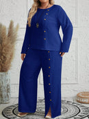 Conjunto Feminino com Blusa de Manga Longa e Calça Ayla. Plus Size