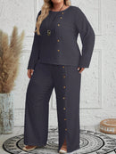 Conjunto Feminino com Blusa de Manga Longa e Calça Ayla. Plus Size