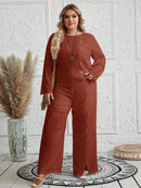 Conjunto Feminino com Blusa de Manga Longa e Calça Ayla. Plus Size