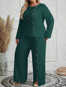 Conjunto Feminino com Blusa de Manga Longa e Calça Ayla. Plus Size
