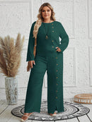 Conjunto Feminino com Blusa de Manga Longa e Calça Ayla. Plus Size