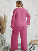 Conjunto Feminino com Blusa de Manga Longa e Calça Ayla. Plus Size