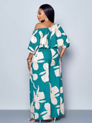 Conjunto Feminino com Decote Assimétrico e Estampa Completa - Monique. Plus Size