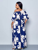 Conjunto Feminino com Decote Assimétrico e Estampa Completa - Monique. Plus Size