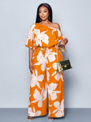 Conjunto Feminino com Decote Assimétrico e Estampa Completa - Monique. Plus Size