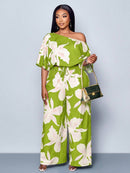 Conjunto Feminino com Decote Assimétrico e Estampa Completa - Monique. Plus Size