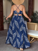 Conjunto Feminino com top e saia com fenda Regiane. Plus Size