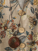 Conjunto Feminino de Camisa com Estampa Floral e Calça Cropped - Ivone. Plus Size