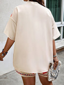 Conjunto Feminino de Kimono e Short com Bolsos - Vitória. Plus Size