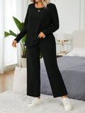 Conjunto Feminino de Manga Longa e Calça em Veludo Canelado- Lucie. Plus Size