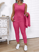 Conjunto Feminino de 3 Peças Jaqueta, Colete e Legging- Léa. Plus Size