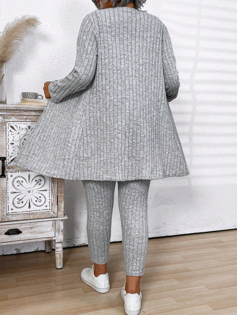 Conjunto Feminino de 3 Peças Jaqueta, Colete e Legging- Léa. Plus Size