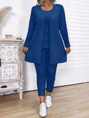 Conjunto Feminino de 3 Peças Jaqueta, Colete e Legging- Léa. Plus Size