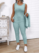 Conjunto Feminino de 3 Peças Jaqueta, Colete e Legging- Léa. Plus Size