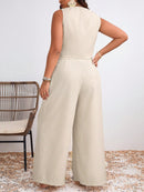 Conjunto Feminino de Regata e Calça Perna Larga Leda. Plus Size