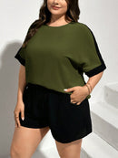 Conjunto Feminino de Shorts e Camisa Casual - Liny. Plus Size