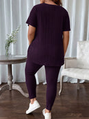 Conjunto feminino canelado Vania. Plus Size