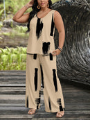 Conjunto feminino de manga curta e calça comprida Juny. Plus Size