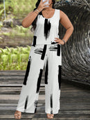 Conjunto feminino de manga curta e calça comprida Juny. Plus Size