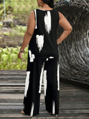 Conjunto feminino de manga curta e calça comprida Juny. Plus Size