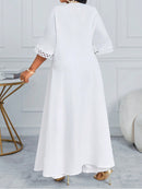 Conjunto feminino elegante com detalhe tipo Tricô  Heloísa. Plus Size