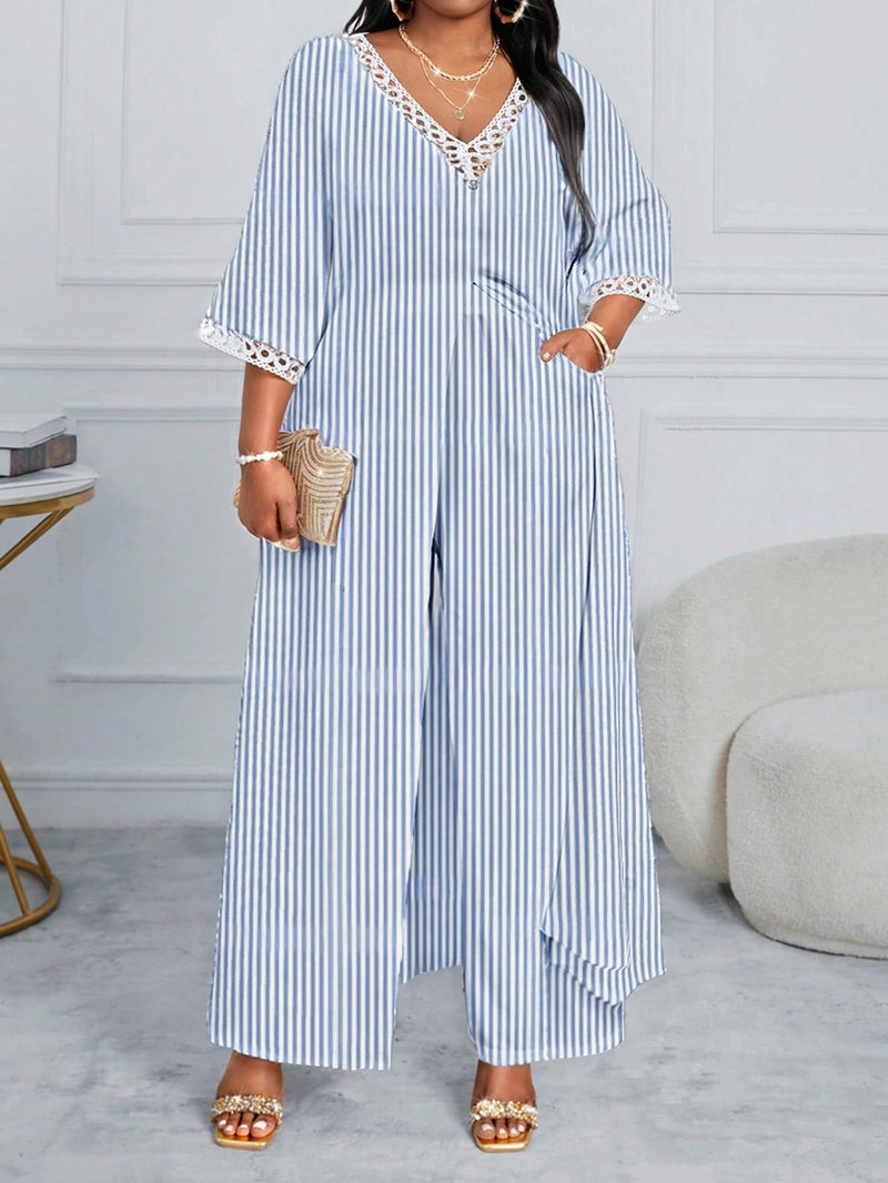 Conjunto feminino elegante com detalhe tipo Tricô  Heloísa. Plus Size